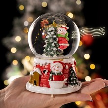 Christmas Snow Globe Gift Musical Box Tabletop Crystal Ball