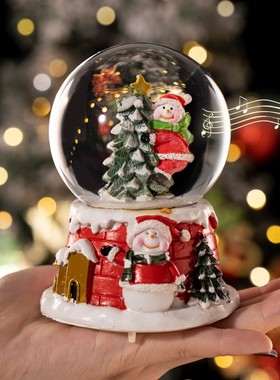 Christmas Snow Globe Gift Musical Box Tabletop Crystal Ball
