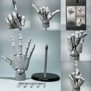 国产可动手指关节1/1人手模型支架画画素描标准右手白手灰手手模