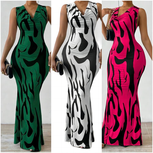 women's Spring cute pullover V-neck one step skirt dress