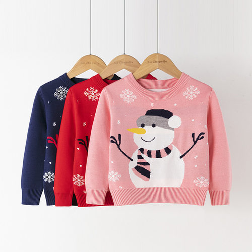 New Children's Sweater Autumn/Winter Christmas Snowman Hood