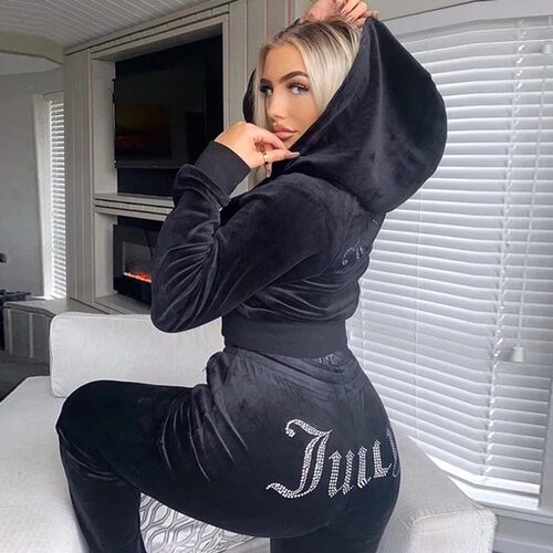 #Autumn/Winter Fashion Velvet Sports and Leisure Set Two pi