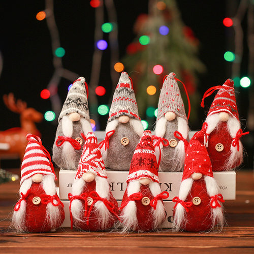 New Christmas Decoration Knitted Santa Claus Doll Christmas