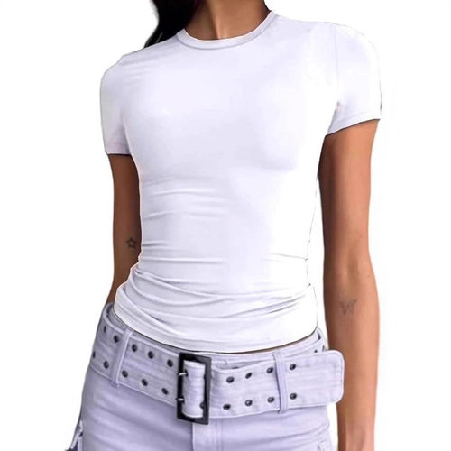 Women's casual short sleeved T-shirt slim fit pullover shirt