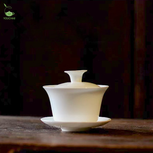 骨瓷盖碗马蹄三才盖碗小盖碗骨瓷茶具薄胎盖碗迷你盖碗家用喝茶碗