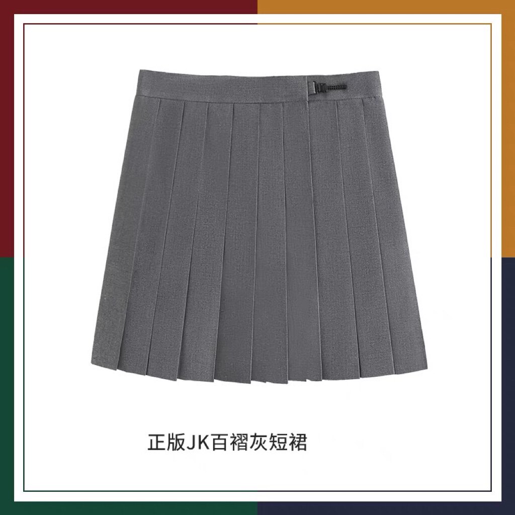 哈利波特服装灰色百褶裙子学生大码学院风赫敏万圣节cos女童短裙