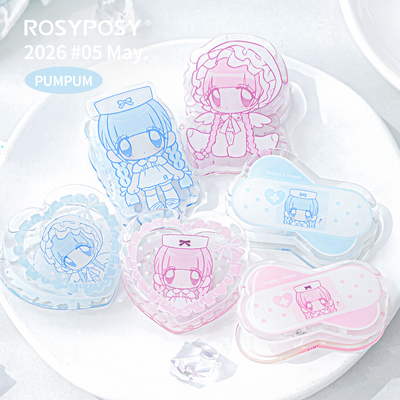 「PUMPUM联名！亚克力夹」Rosyposy柔设韩国护士小夹子清透手帐