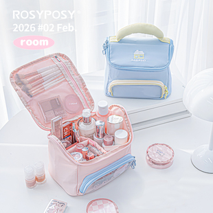 「化妆品小窝！」ROSYPOSY柔设房子化妆包洗漱履行大分区收纳包