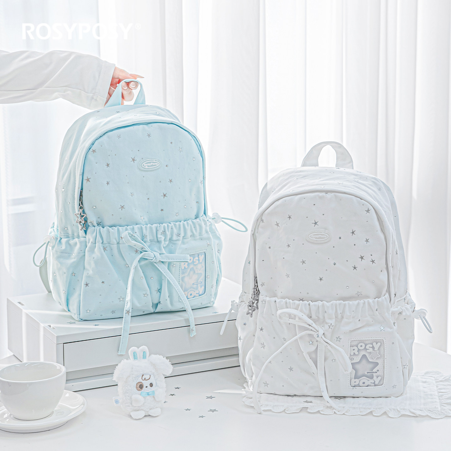 「韩国星星面料双肩」ROSYPOSY柔设减震背包ins韩可爱旅行学生,箱包皮具/热销女包/男包,双肩背包,淘宝优惠券,粉丝福利购,淘宝优惠卷