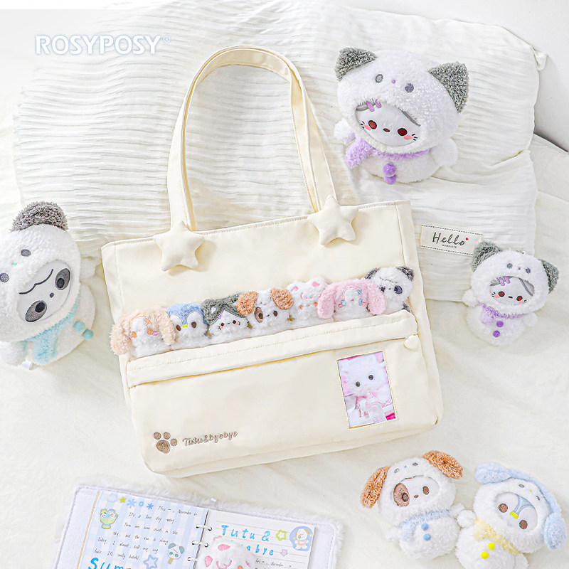 「排排坐公仔包」ROSYPOSY柔设可爱小卡追星应援单肩漫展女生ins,箱包皮具/热销女包/男包,时尚帆布包,淘宝优惠券,粉丝福利购,淘宝优惠卷