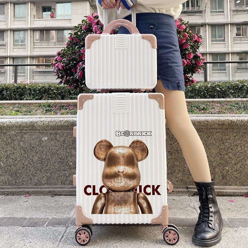 涂鸦行李箱女20寸小型登机拉杆箱大容量24寸密码皮箱子男结实耐用