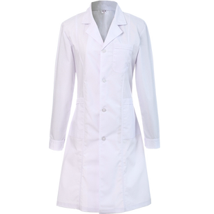 白大褂长袖女医生冬厚工作服大码学生实验室用宽松薄款隔离衣logo