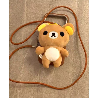 轻松熊毛绒斜挎手机背夹