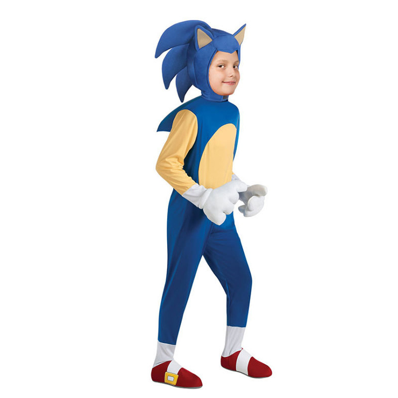 动漫音速小子索尼克刺猬扮演服装男孩万圣节演出sonic costumes