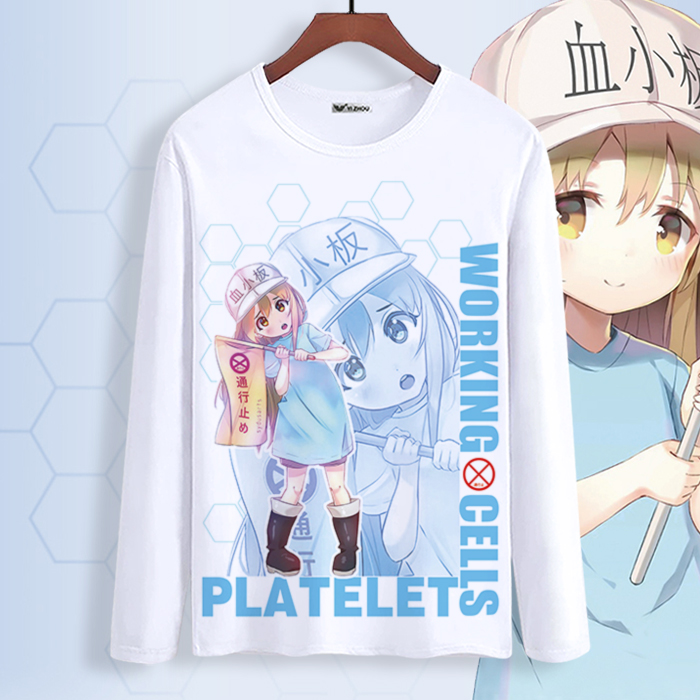 工作细胞周边 血小板白血球COS服装衣服 男女二次元动漫长袖T恤