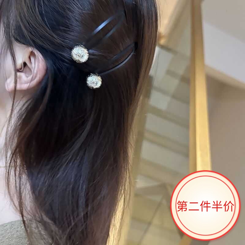 亚克力球球简约发夹气质少女刘海边夹bb夹韩国网红款百搭头夹发