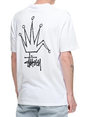 澳版STUSSY BROKEN CROWN SS TEE 皇冠短袖t恤宽松纯棉潮流圆领