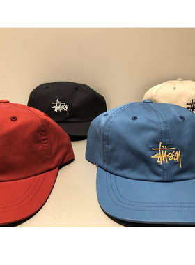 Stussy Stock Lo Pro Cap 刺绣 棒球帽 弯檐帽可调式鸭舌帽子情侣