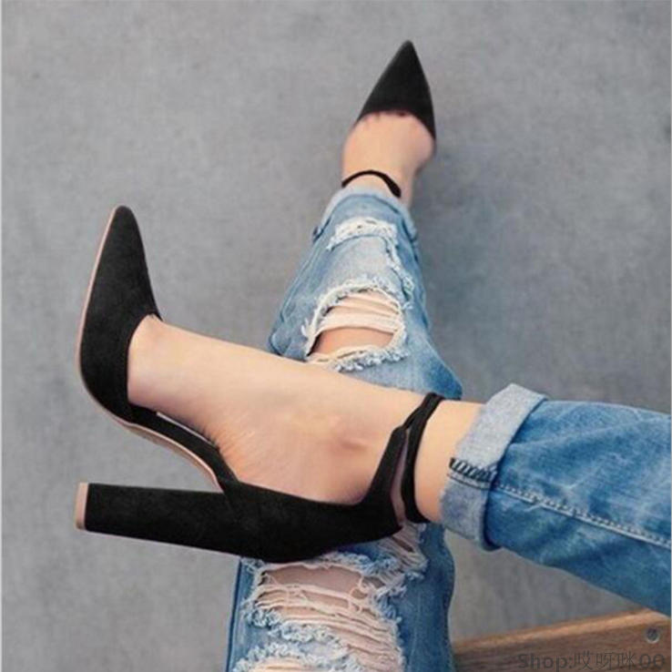 Women big size 43 42 41 thick high heels sandals 大碼涼鞋女在類目 女鞋, 高幫鞋中 - 來自Buy2taobao.com提供專業的淘寶代購服務
