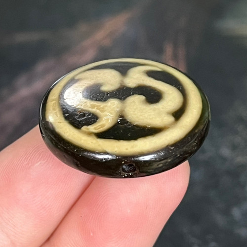 文玩古珠西亚回流老气风化包浆玛瑙板珠如意 金钱币 佛眼天珠配饰