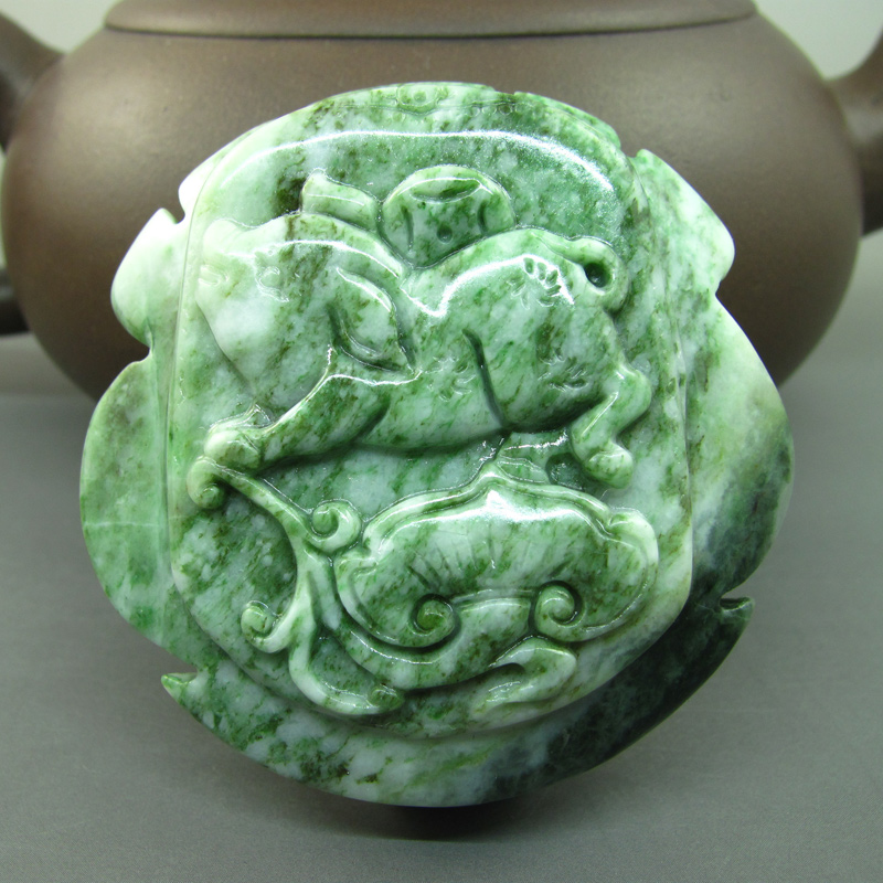 独山玉招财猪皮带扣腰带扣腰佩牌