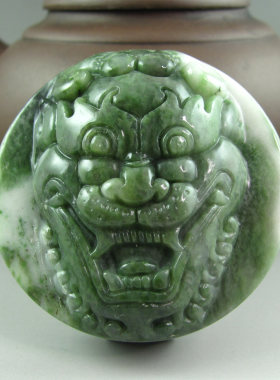 独山玉鬼头皮带扣腰扣腰佩腰坠牌