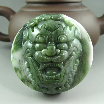 独山玉鬼头皮带扣腰扣腰佩腰坠牌