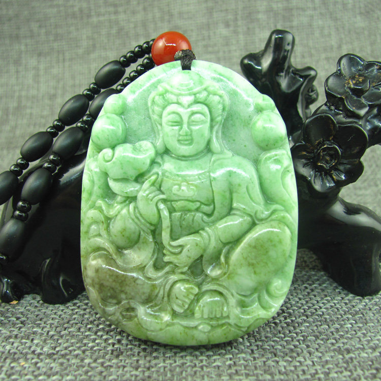 真品送鉴定证书独山玉观音吊坠天然A货菩萨玉坠男款玉石观音挂件