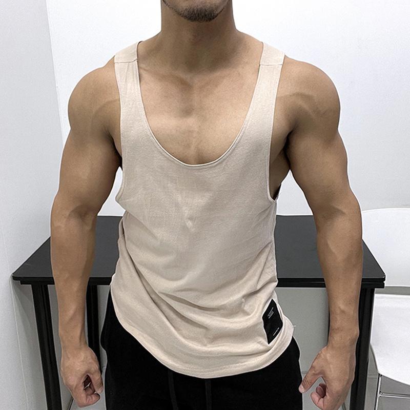加肥大码300斤低胸宽松背心无袖T恤显身材体育生运动健身修身男装