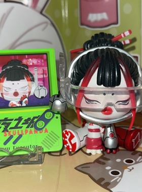 正版泡泡玛特 SKULLPANDA 夜之城系列 执法者