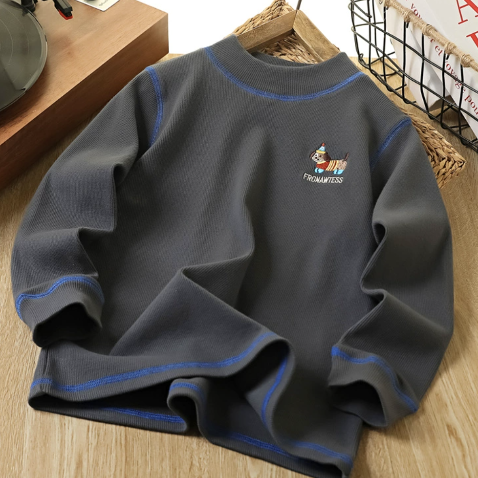 130-160码春秋款童装男童女小半高领中大童加厚弹力长袖T恤打底衫