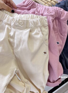 90-150码春秋童装男童女童儿童宝宝软糯条绒休闲裤宽松长裤童裤子