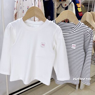160码 中大童儿童长袖 春秋款 女童高弹打底衫 T恤 韩国童装 100