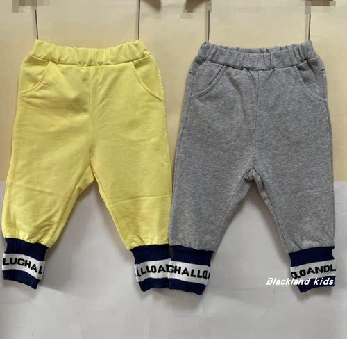 韩版纯棉绿色休闲女宝缩脚裤童装