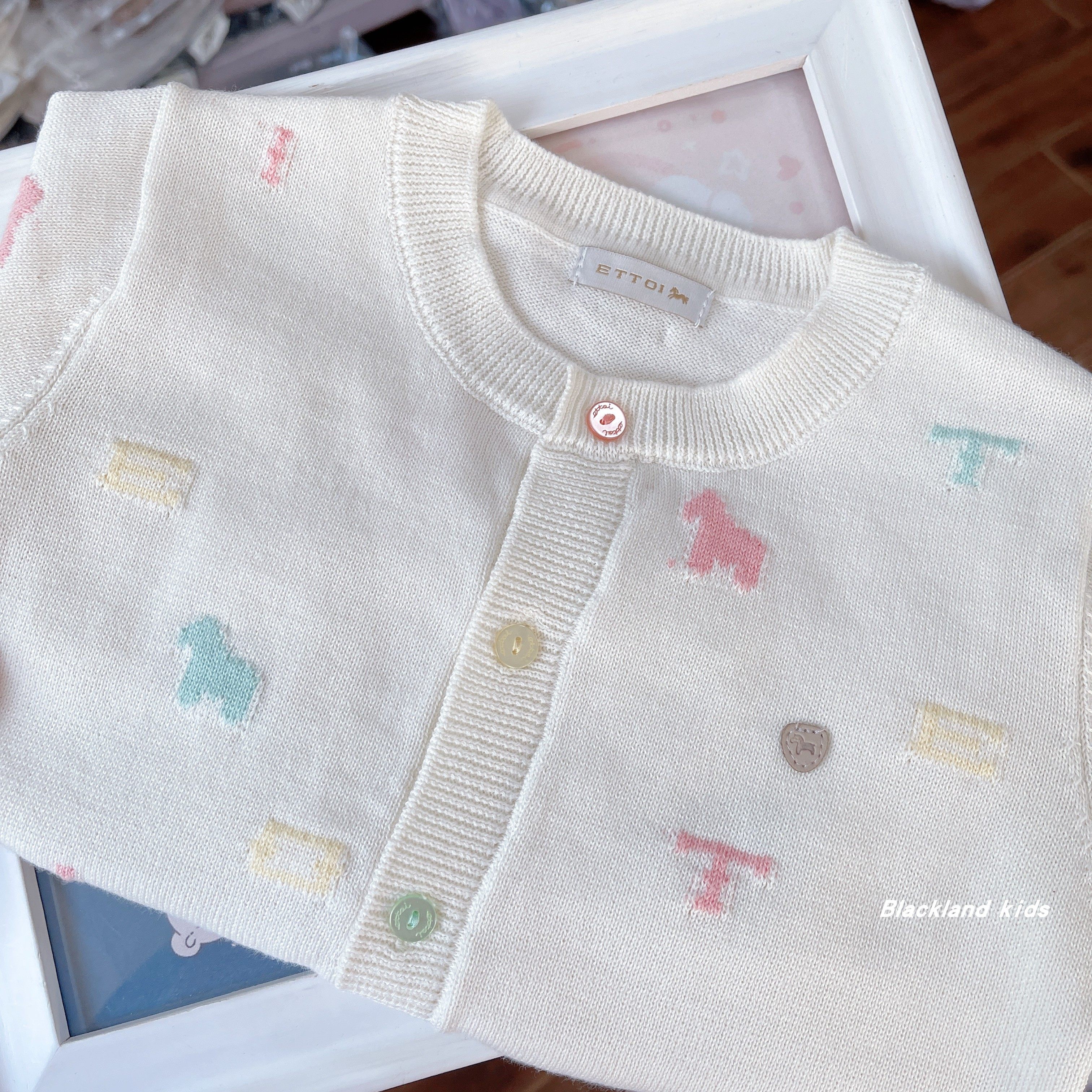 春秋冬款韩国童装男女童儿童宝宝薄软提花满印开衫毛衣外套针织衫