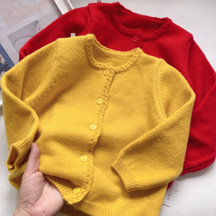 90-150码春秋冬款童装女童开衫毛衣儿童宝麻花辫领针织衫保暖外套