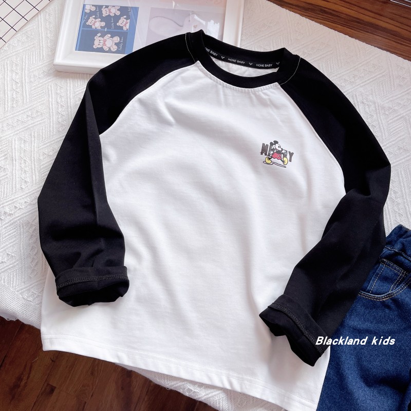 120-170码 春秋款男童女童可亲子米鼠插肩卫衣 儿童打底衫上衣