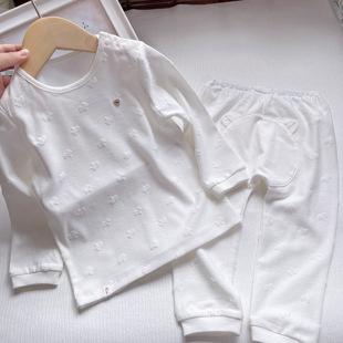 儿童宝宝秋衣秋裤 童女童满印浮绣家居服套装 2件 韩国童装 春秋款