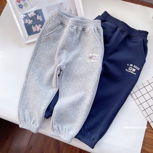 冬款 童装 男童加绒卫裤 儿童女宝一体绒运动裤 子 100 保暖裤 160码