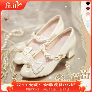 现货尖尖芭蕾原创优雅玛丽珍Lolita单鞋 尖头通勤OL2025 女高跟鞋
