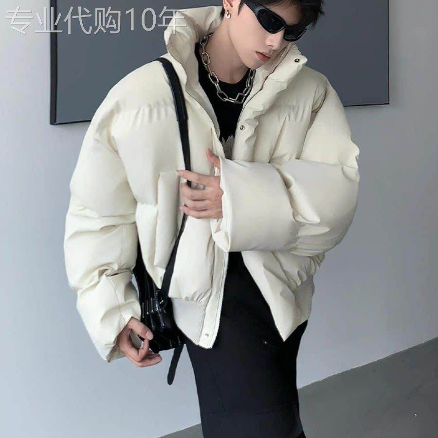 【香港奢品高定】黑色廓形羽绒服男款冬季面包服棉衣美式高街痞帅
