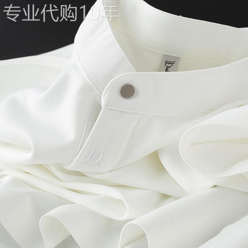 非常帅气 中式立领polo衫男短袖修身无痕压胶半袖t恤男士夏季薄款