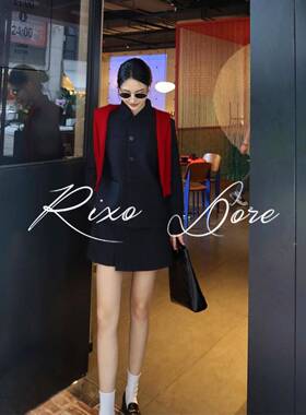 RIXO DORE法式黑色小香风套装女新款气质感显瘦小个子短裙两件套