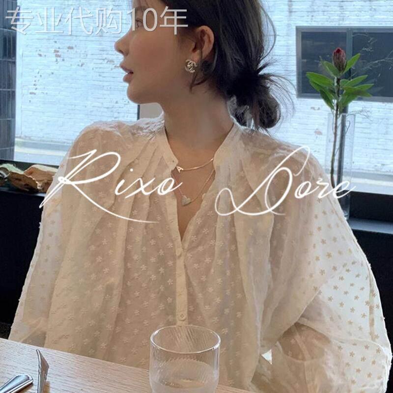 RIXO DORE法式高级绣花长袖衬衫女新款薄款减龄小清新防晒衣上衣