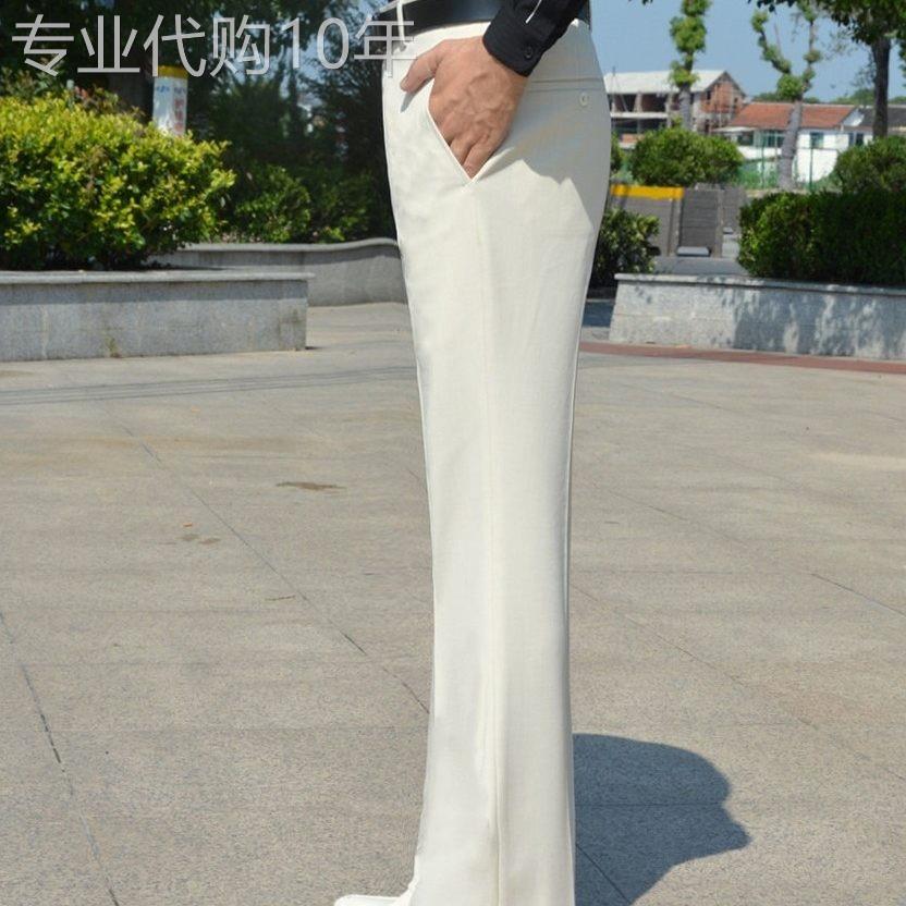 2026微喇叭裤男士垂感高级感修身潮流西裤男免烫抗皱直筒阔腿裤子