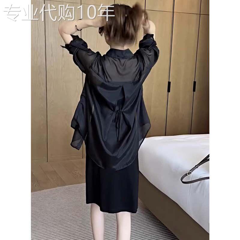黑色防晒衬衫女2026新款夏季薄款抗UV透气长袖宽松天丝上衣女
