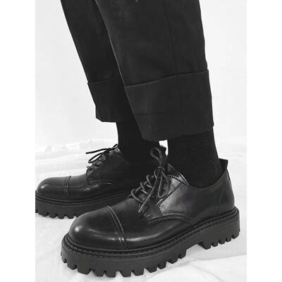 Trendsetters！质感拉满丨万人种草丨覆古圆头厚底内增高英伦皮鞋