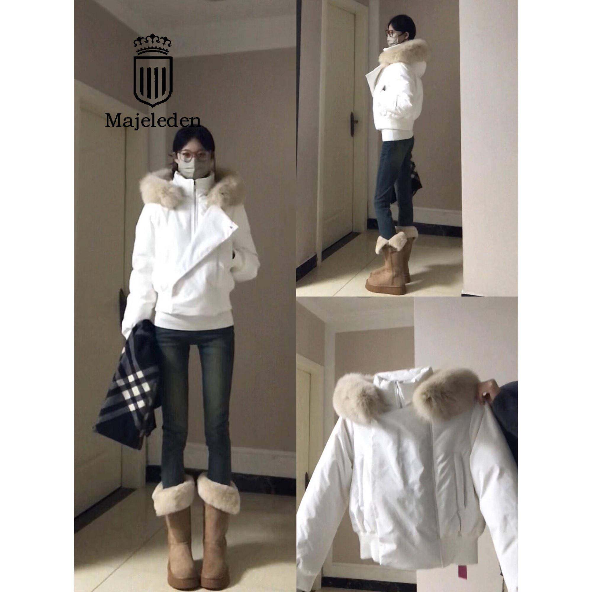 正品2025冬季白色短款连帽排骨羽绒服女款小个子加厚保暖上衣外套