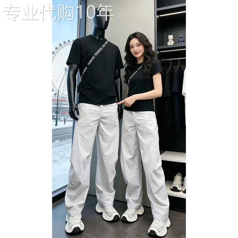 美式冰丝速干裤子男士夏季薄款户外软壳裤潮流百搭休闲运动哈伦裤