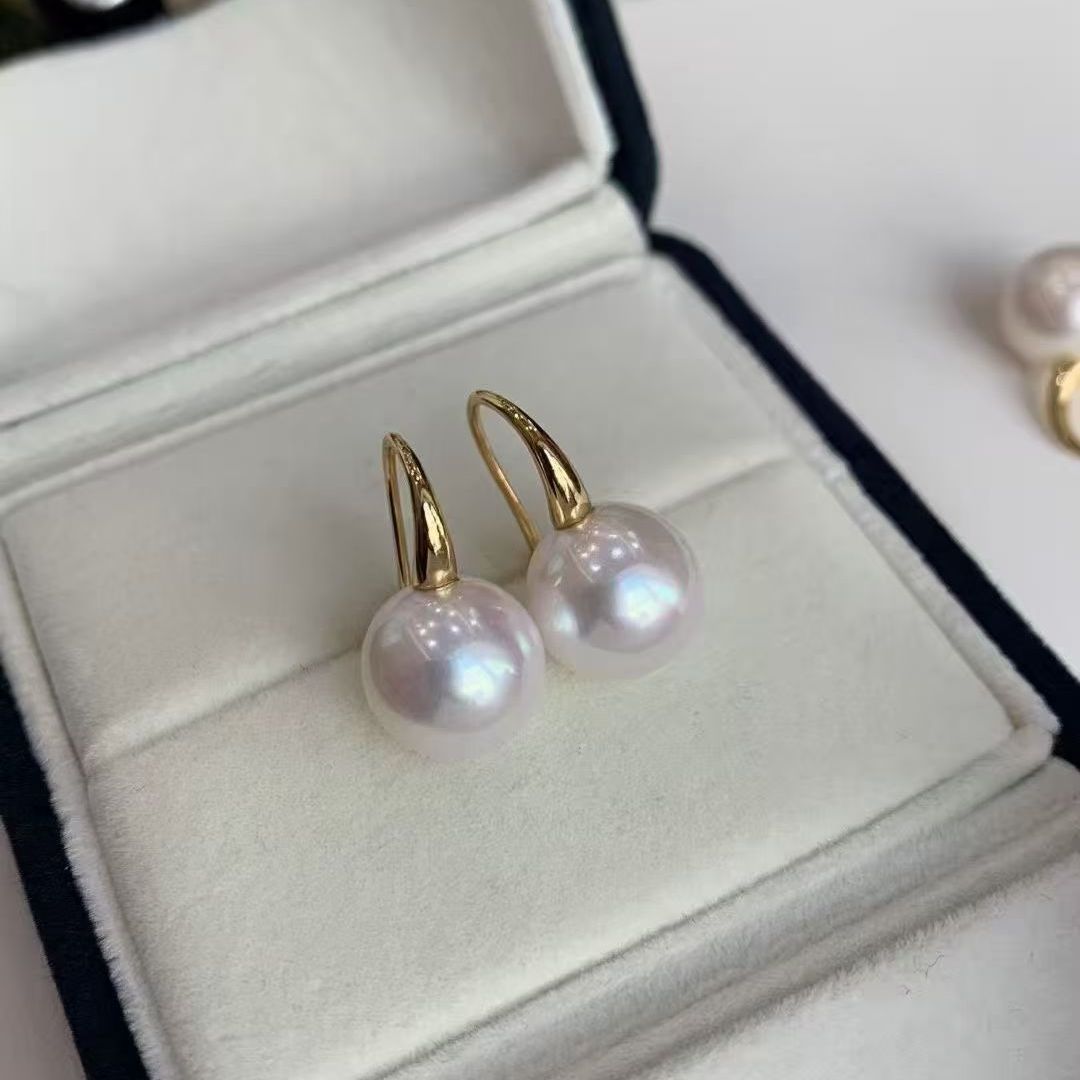 天然淡水珍珠耳钩女款S925纯银